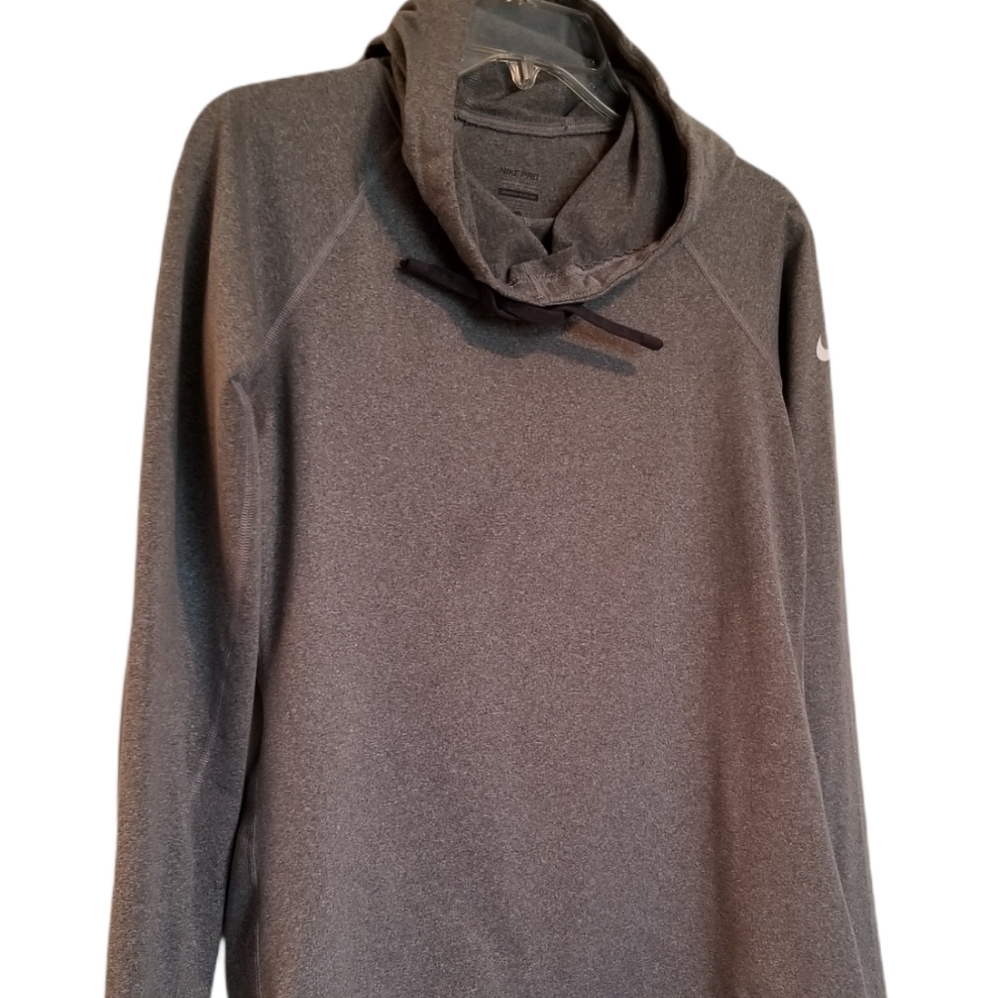 Nike Pro athletic gray pullover hoodie Dri-Fit  SZ Medium